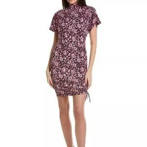 short sleeve mini dress Multi Tweed Collared Short Sleeve Mini Dress PINK Multi / XL